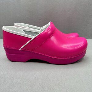 Womens 6.5-7 / EU 37 Dansko Professional Clog Pink Neon Leather Nursing Comfort